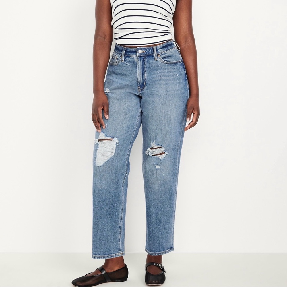 Distressed Blue Jeans